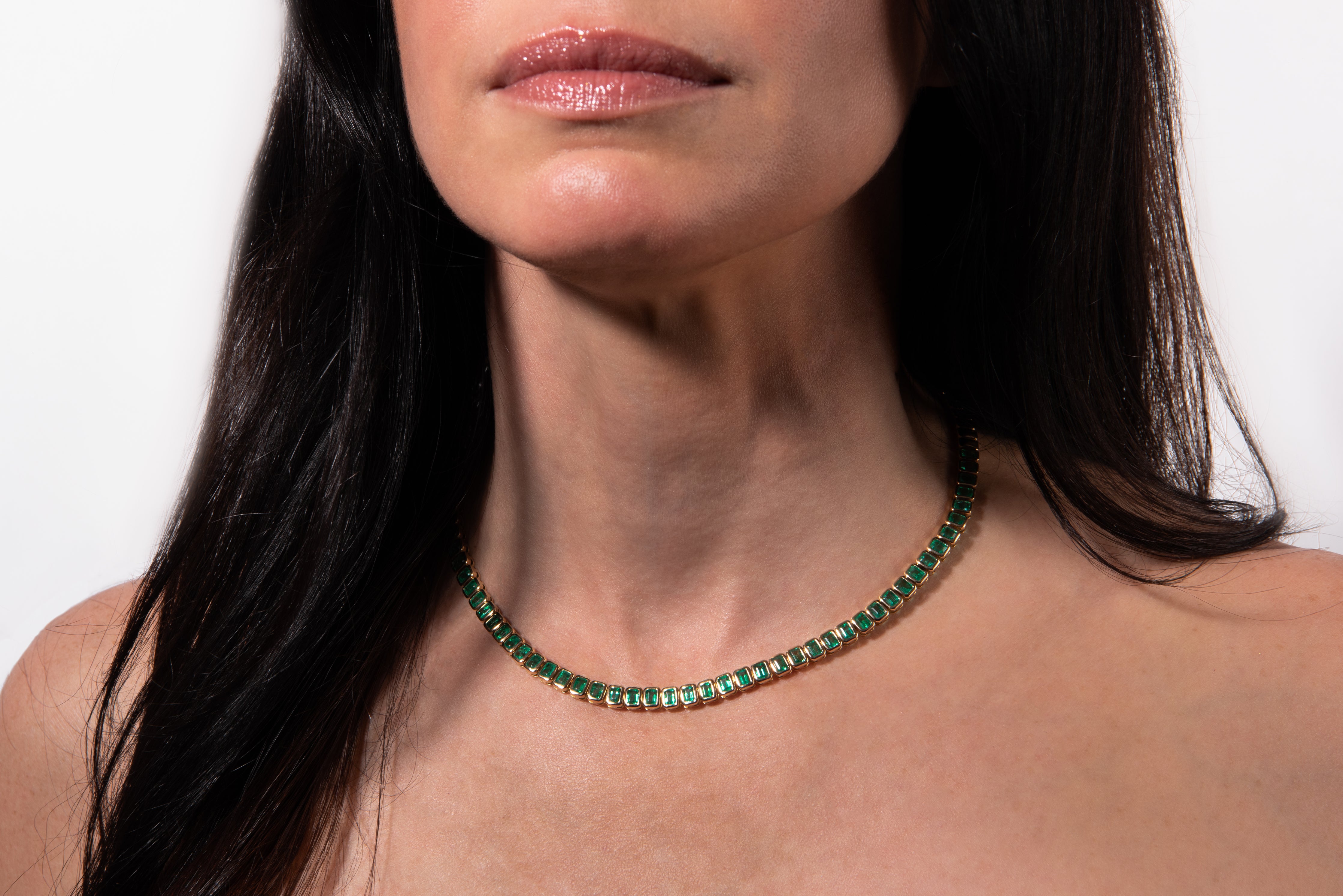 Emerald Bezel Necklace